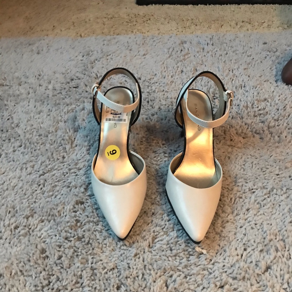 Off white and black Bandolino heels